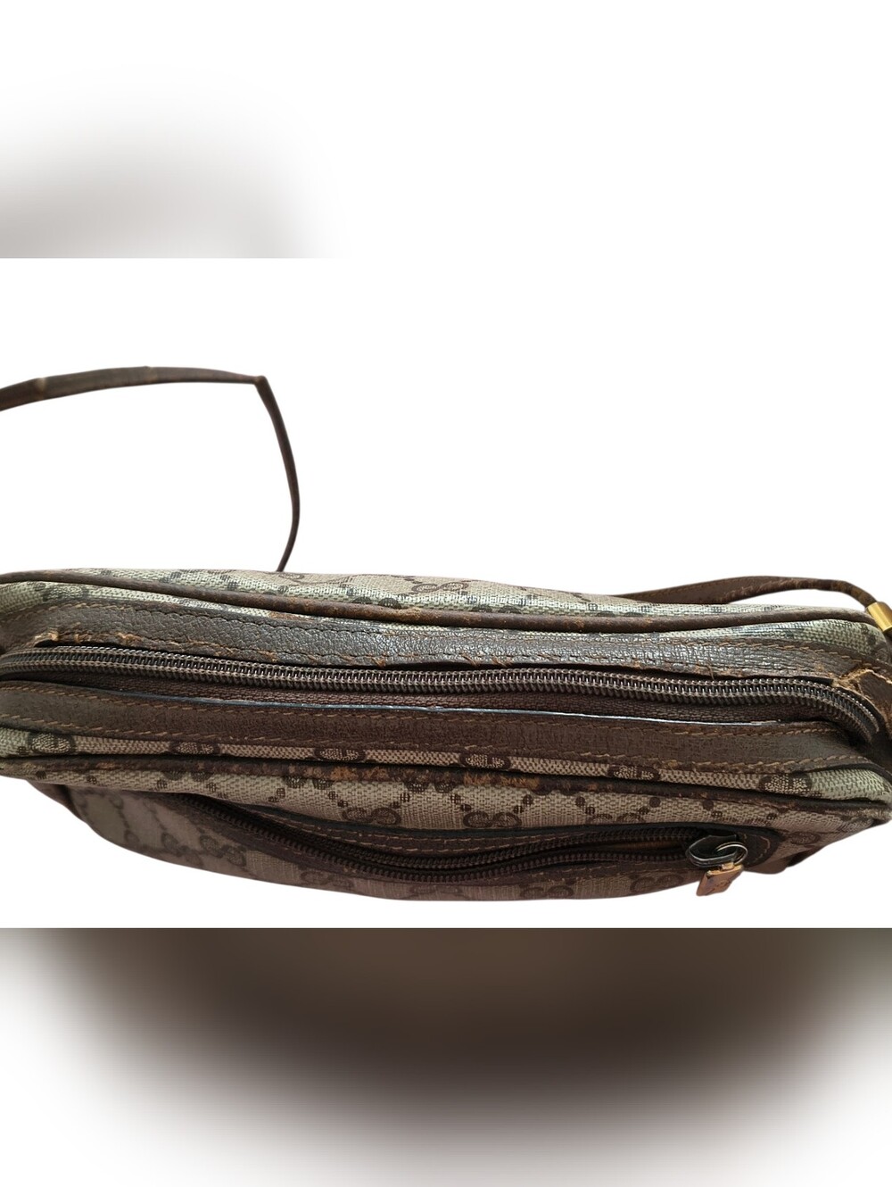 Gucci Beige and Brown GG Monogram Messenger Bag - Picture 6 of 13